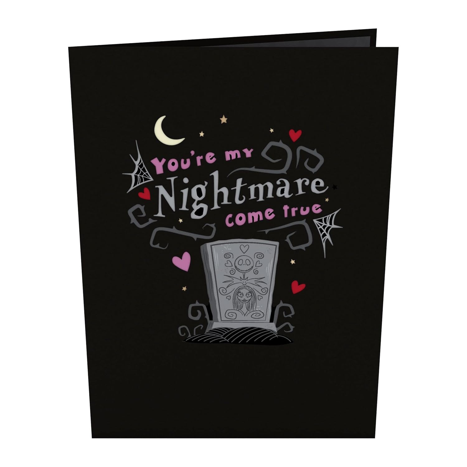 Valentines Day Card For Her, Him - 3D Disney Pop-Up Card - Tim Burton'S The Nightmare Before Christmas - You'Re My Nightmare Come True - 5" X 7" - Blank Note Card & Envelope Included