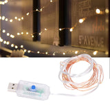 Usb Powered String Lamp, Copper Wire Waterproof Adjustable Brightness Led String Lights With Remote Control For Indoor F