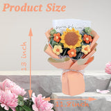 Crochet Flower Sunflower Bouquet - Handmade Artificial Flower For Festival Wedding Graduation Anniversary - Knitted Sunflower Bouquet For Women (Orange)