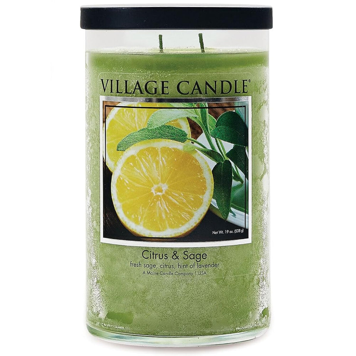Citrus & Sage Large Tumbler Glass Jar, Scented Candle, 19 Oz., Green
