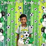 Soccer Foil Fringe Curtains Backdrop Birthday Party Decorations, 6 Pack