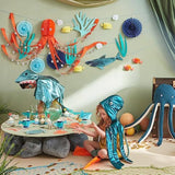 Meri Meri Under The Sea Garland (Pack of 1), 10' Strand w Excess Cord, Under The Sea Party Decorations, Reusable Mermaid Party Banner