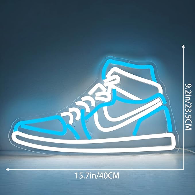 Sneaker Neon Sign Ice Blue Dimmable LED Shoe Wall Decor for Bedroom Man Cave Bar