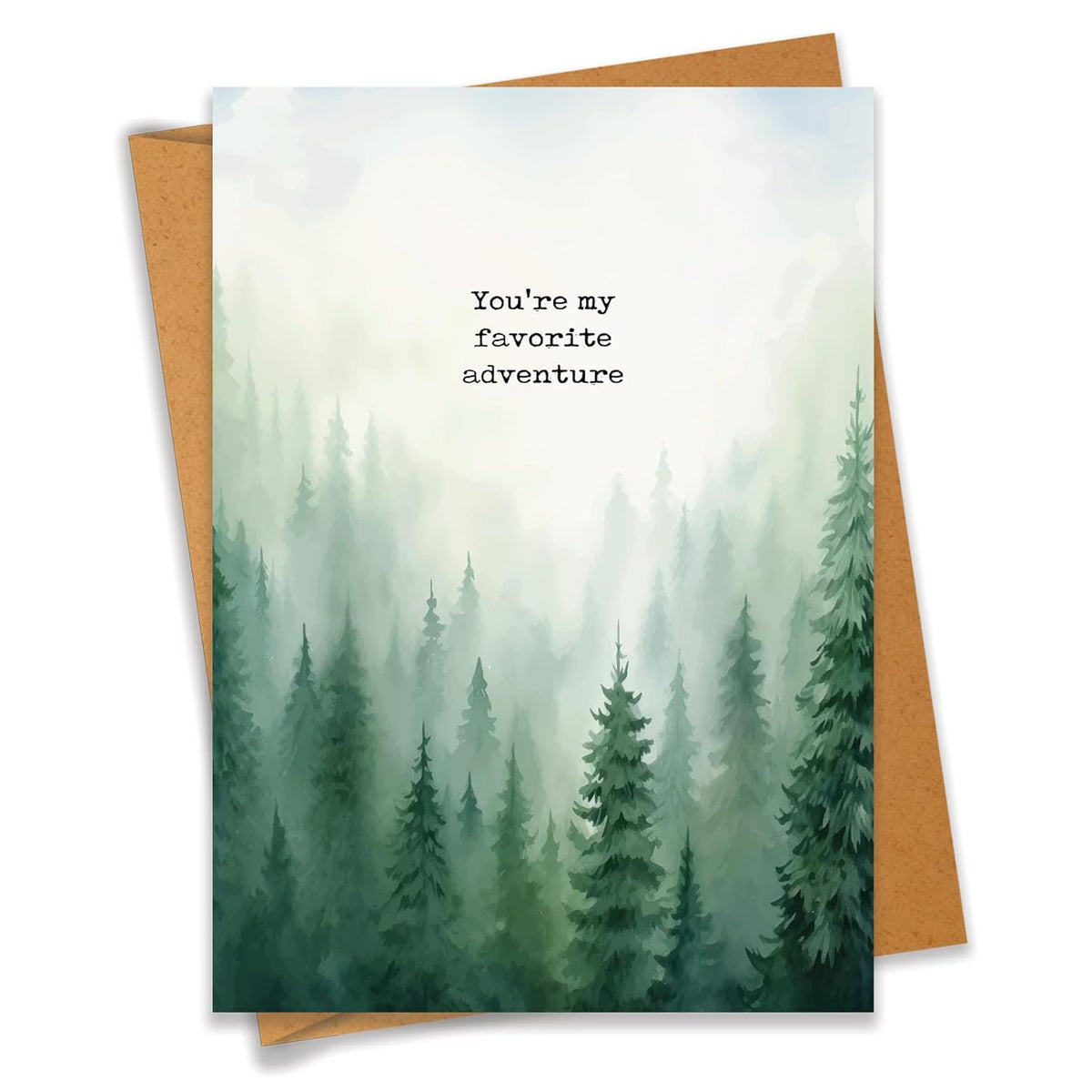 You'Re My Favorite Adventure Valentine'S Day Wedding Anniversary Birthday Adult Love Card Gift For Her Him Wife Husband Girlfriend Boyfriend Fiancee Fiance Couple - Size 4.7"X6.3" Blank Inside With Kraft Envelope