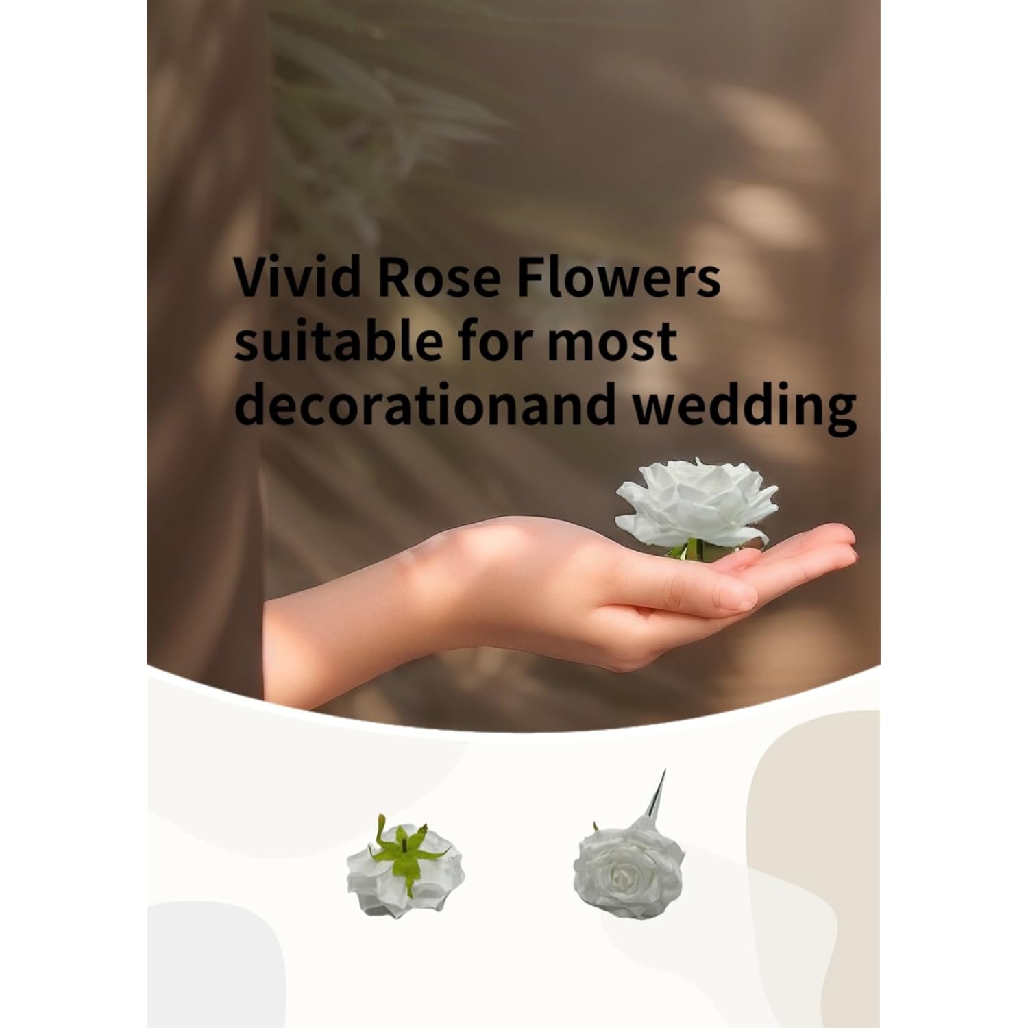 Fake Flower Heads For Craft,3.8" White Rose Heads Artificial Flowers,36 Pcs Silk Rose Forwedding Decoration Party Home Decor,Diy Crafts(White, 3.8)