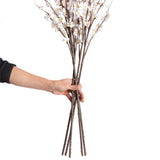 5Pcs Silk Cherry Blossom Branches 39'' Artificial Flowers Faux Cherry Blossom Stems For Vase Summer Spring Wedding Decor (5, White)