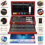 Art Supplies, 150-Pack Deluxe Wooden Art Set Crafts Drawing Painting Kit With 2 -Sketch Pads, 1-Coloring Book, Gift Box For Kids Adults Artist Beginners Teens Girls Boys 5 6 7 8 9 10 11 12
