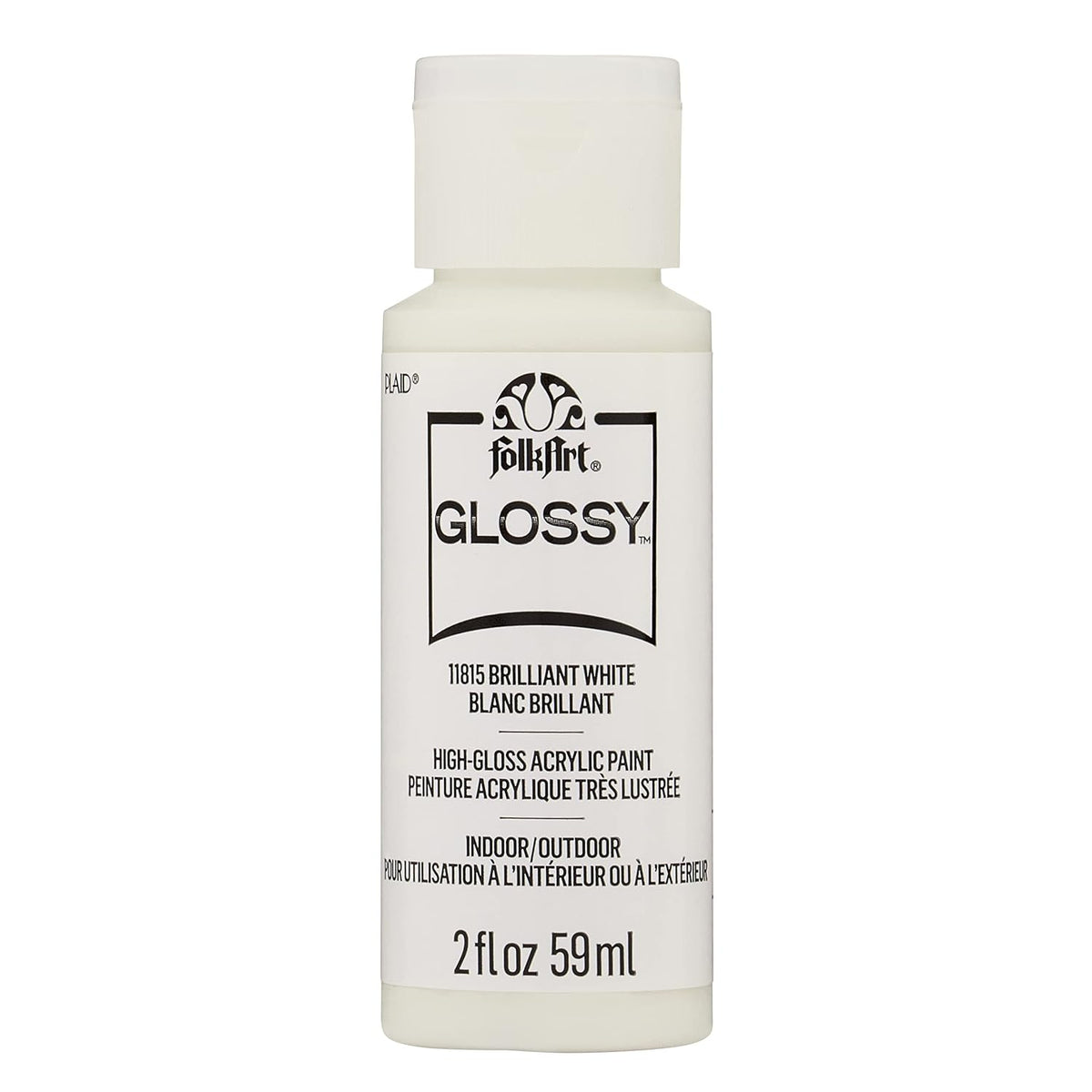 FolkArt White Assorted 2 fl oz / 59ml Brilliant Gloss Acrylic Paint for Easy to Apply DIY Crafts, Art Supplies with A Glossy Finish, 11815