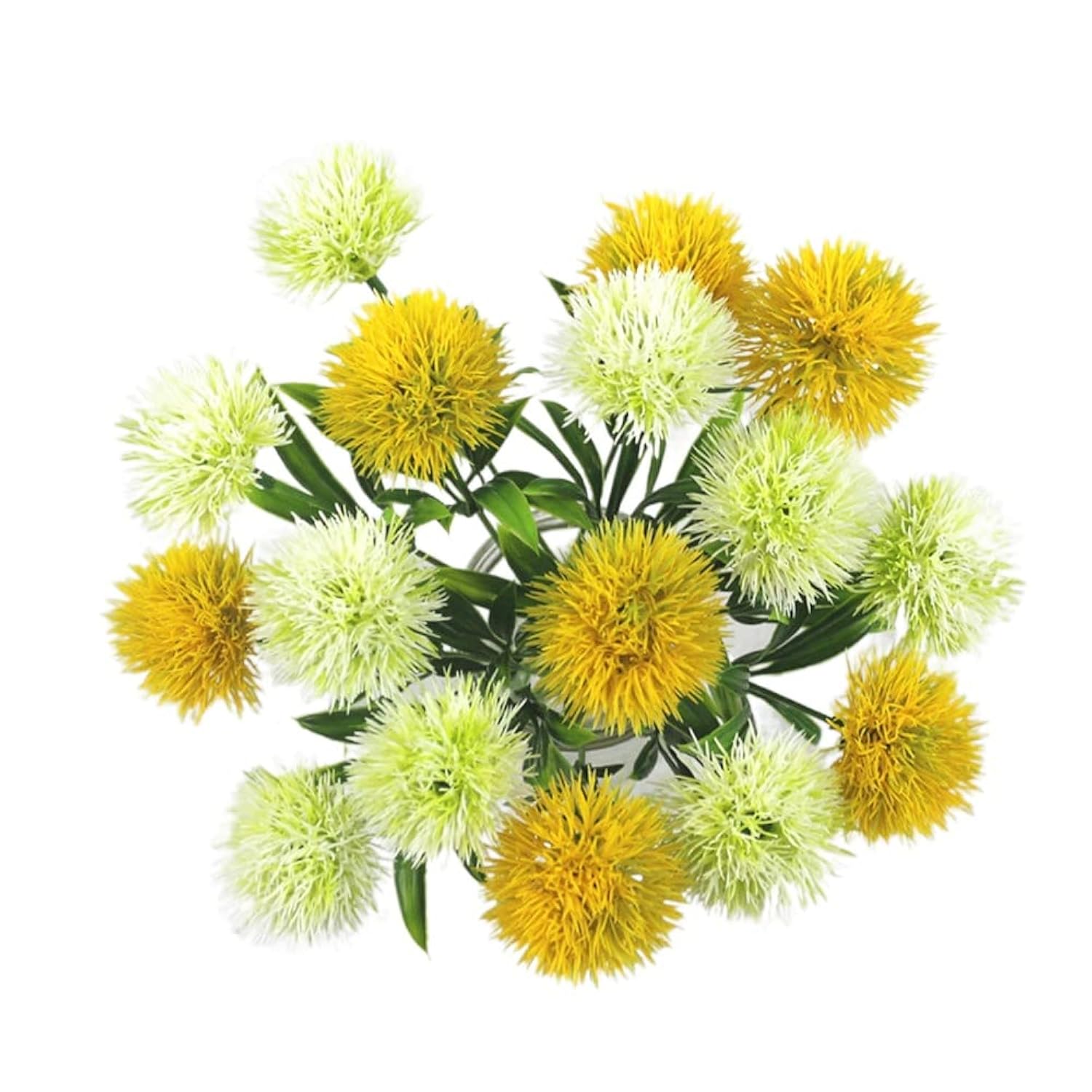 15Pcs Silk Dandelion Flowers Home Decorative Plastic Fake Artificial Flowers For Home Party Wedding Green Real Touch Decoration(7.87Inch)