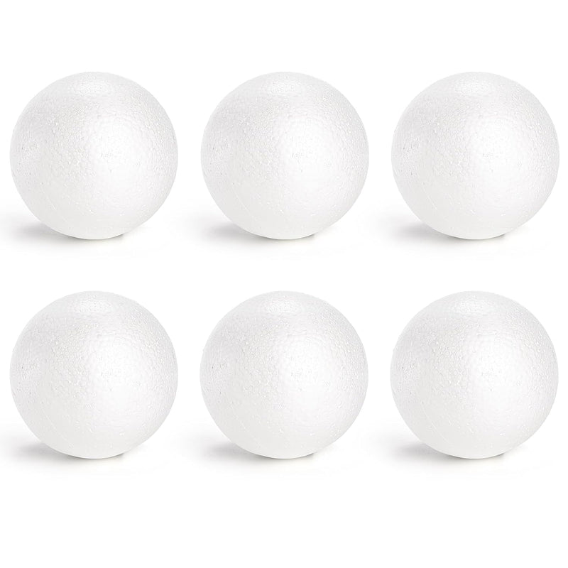 6 Pack Craft Foam Balls, 6 Inch Round Polystyrene Foam Ball For Diy Arts Proje