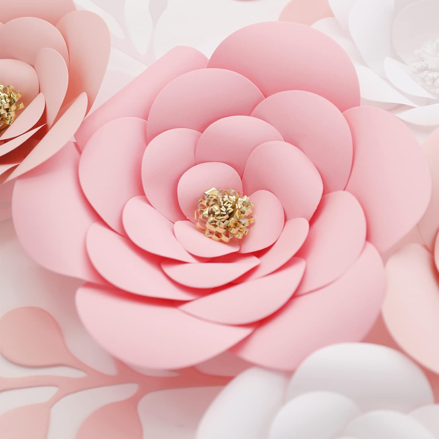 3D Paper Flower Decorations For Wall, 3D Artificial Flower For Wedding Centerpiece Bridal Shower Birthday Party Backdrop Nursery Wall Decor (Pink Paper Flower)