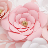 3D Paper Flower Decorations For Wall, 3D Artificial Flower For Wedding Centerpiece Bridal Shower Birthday Party Backdrop Nursery Wall Decor (Pink Paper Flower)