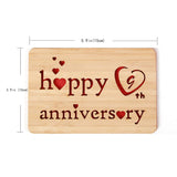 Wooden 9Th Anniversary Card,Handmade 9 Years Wedding Anniversary Greeting Cards,9Th Pottery Anniversary Card For Her,Him,Husband,Wife