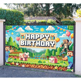 6×4ft Pixel Gamer Birthday Backdrop Video Game Party Banner for Boys