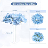 Silk Artificial Hydrangea Flowers, Light Blue Artificial Flowers Heads With Stems, Full Hydrangea Flowers For Wedding Centerpieces, Party Decoration 30 Set