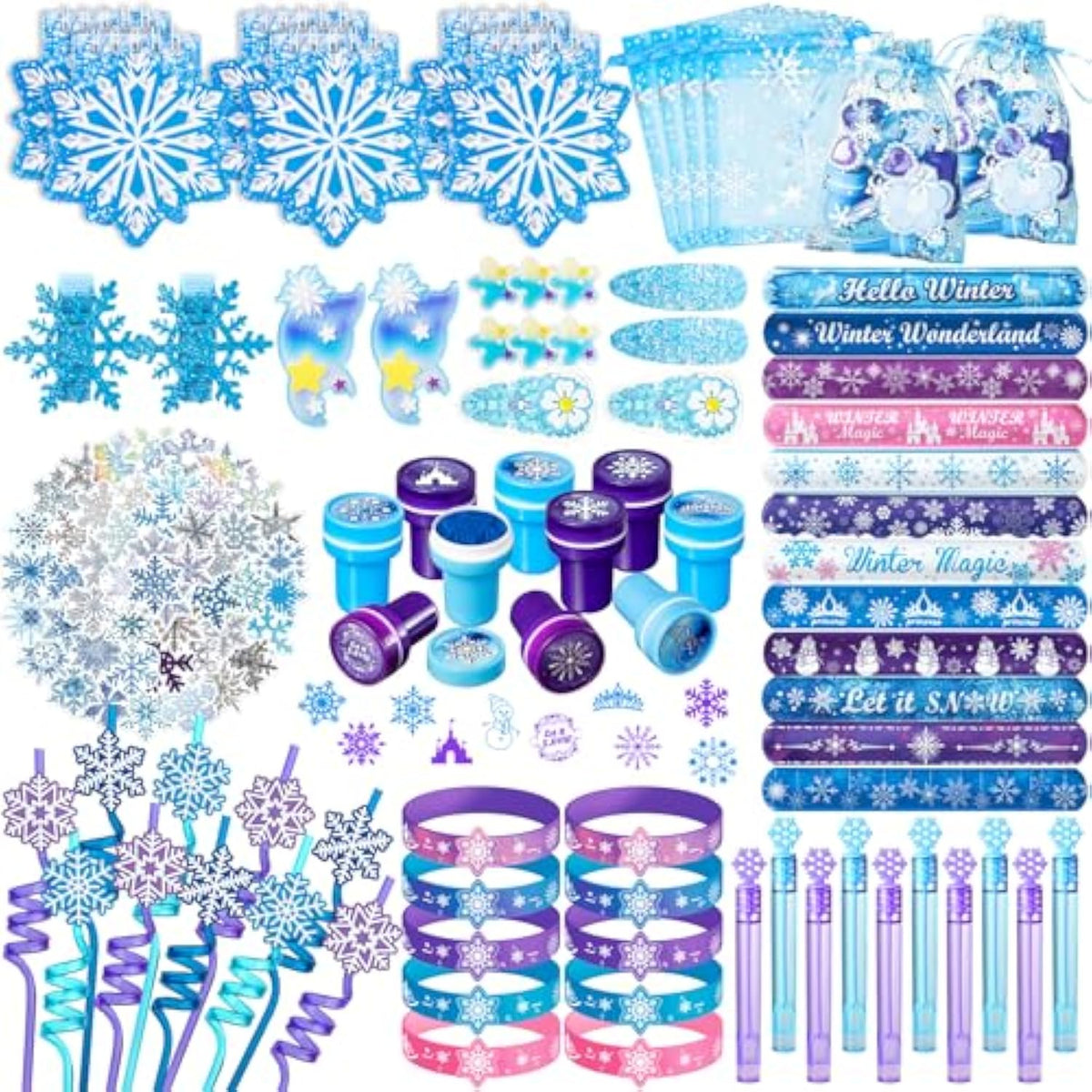 130 Pcs Frozen Party Favors Birthday Supplies For Girls Kids, Gift Bags Frozen Filler Goodie Bag Stuffers Frozen Birthday Party Supplies