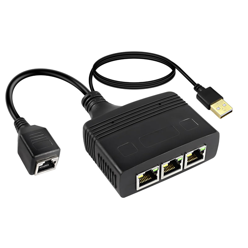 Rj45 Gigabit Ethernet Splitter Switch Cable,Rj45 1 Female To 3 Female 1000Mbps