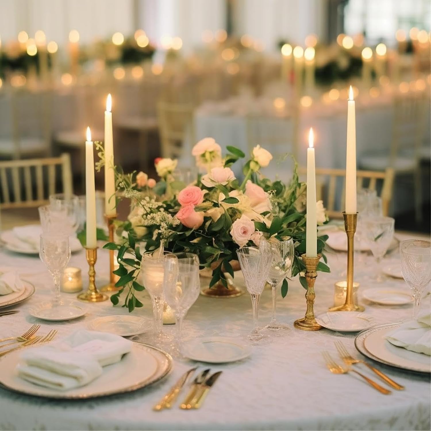 48Pcs Flameless Taper Candles Bulk,11In Battery Operated Led Taper Candles Flickering Electric Fake Candlesticks For Wedding Christmas Party, (Batteries Not Included)