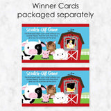 Big Dot of Happiness Farm Animals - Barnyard Baby Shower or Birthday Party Game Scratch Off Cards - 22 Count