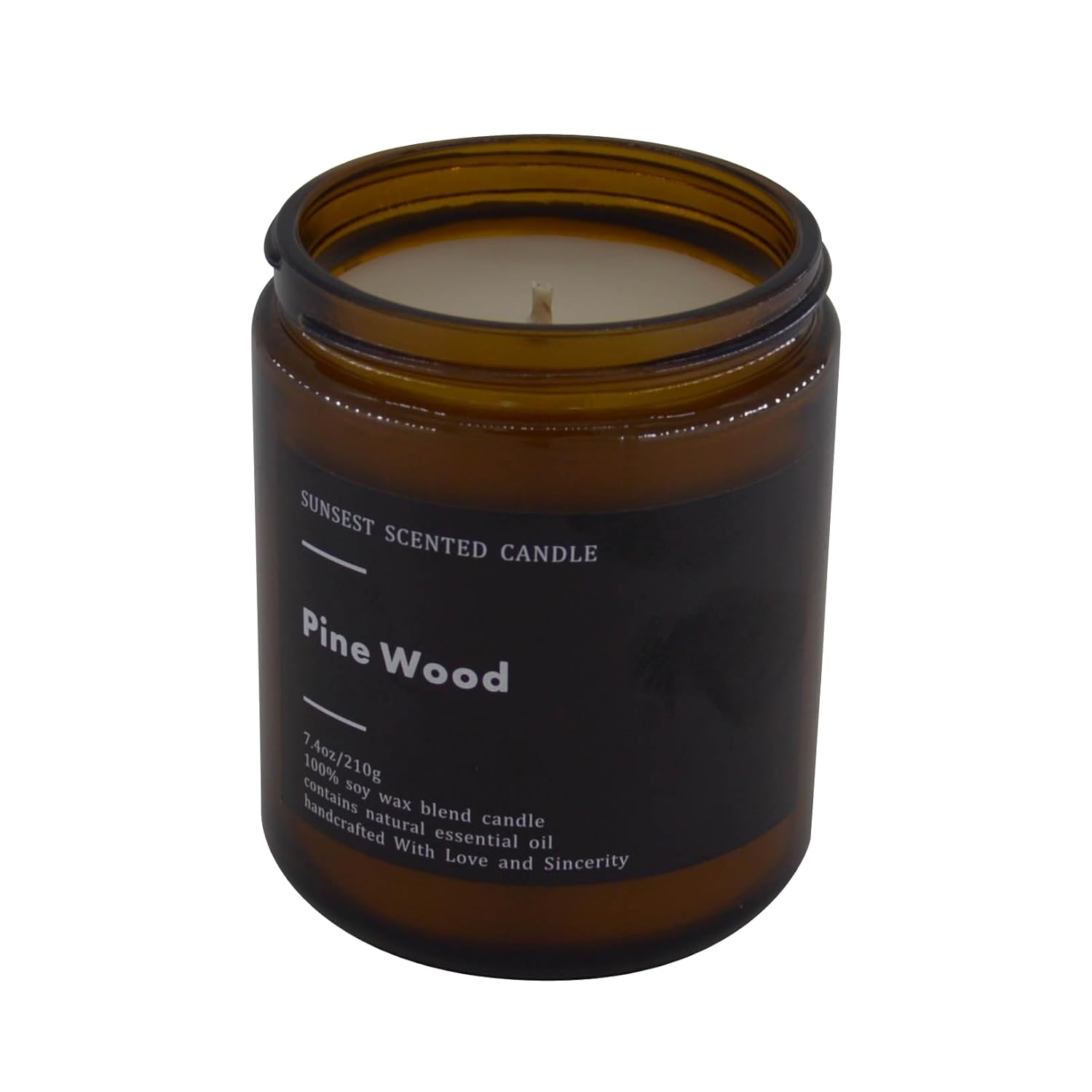 Scented Candle, Gifts For Women And Men, Pine Wood, Natural Soy Wax, Long Lasting, Stress Relief