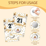 50 Pack Happy 21 Birthday Theme Scratch Off Game, Scratch Card For Birthday Party, Happy 21St Raffle Tickets For Bachelorette Party Game Family Activity, Bridal Shower Activity