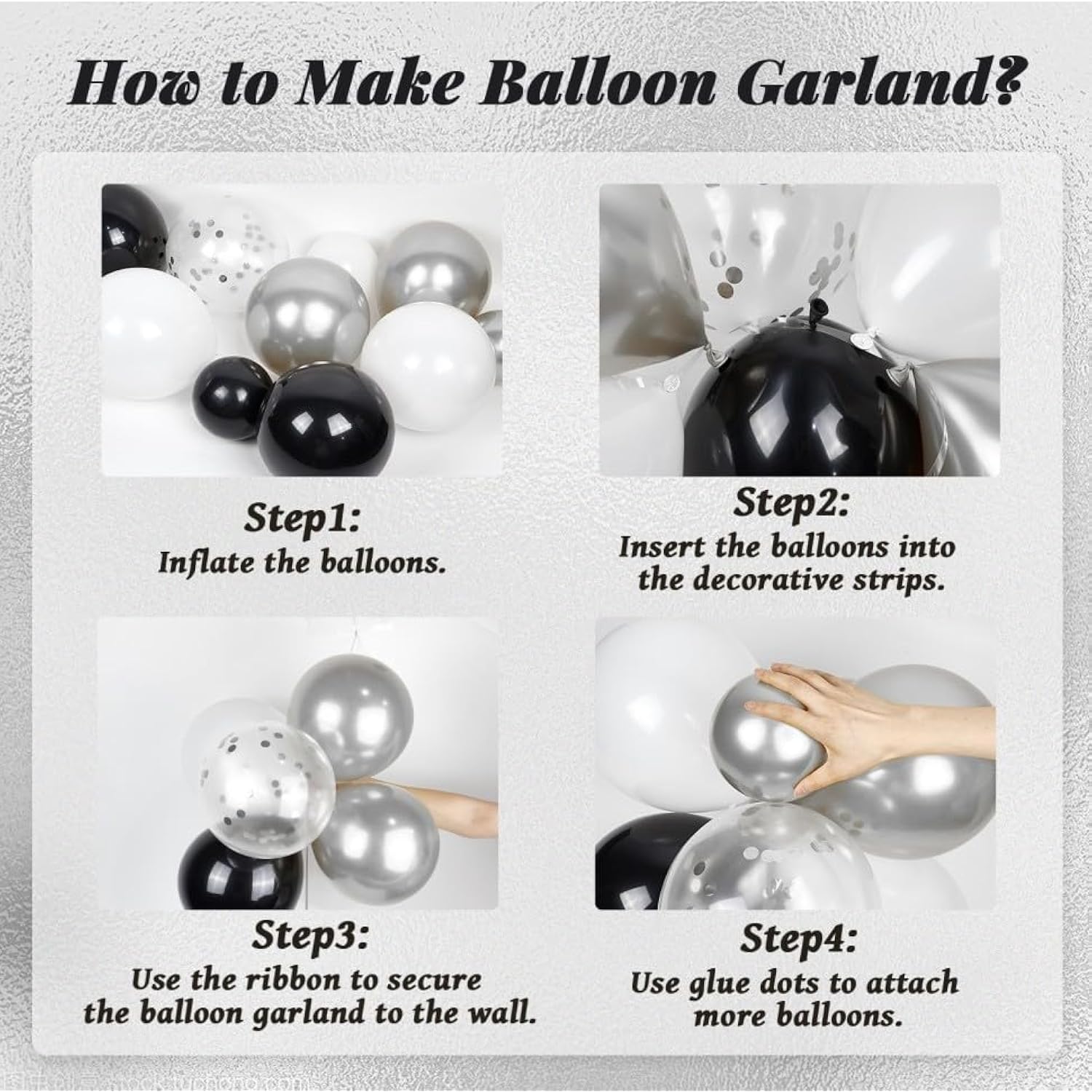 123Pcs Black And Silver Balloon Arch Kit With Black White Metallic Silver Confetti Foil Balloons Disco Ball Balloons For Black And Silver Disco Birthday Party Decorations