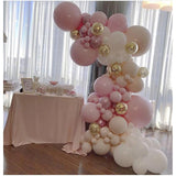 Blush Pink & Gold 12" Balloon Set Retro Pink, Champagne & Confetti