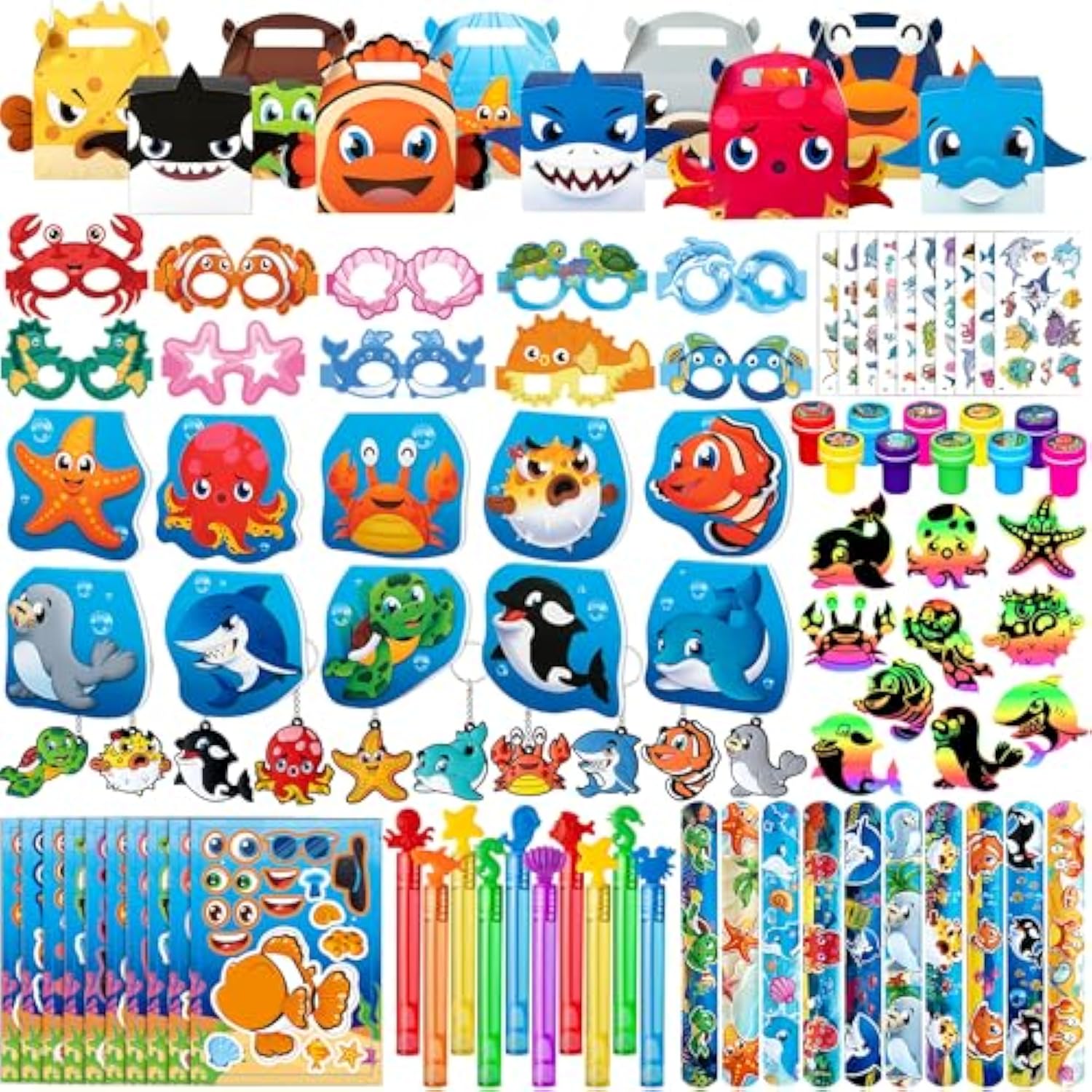 Under The Sea Party Favors Ocean Animals Party Stickers School Sea Shark Mermaid Party Goodie Bag Stuffer Classroom Gifts Rewards Supplies