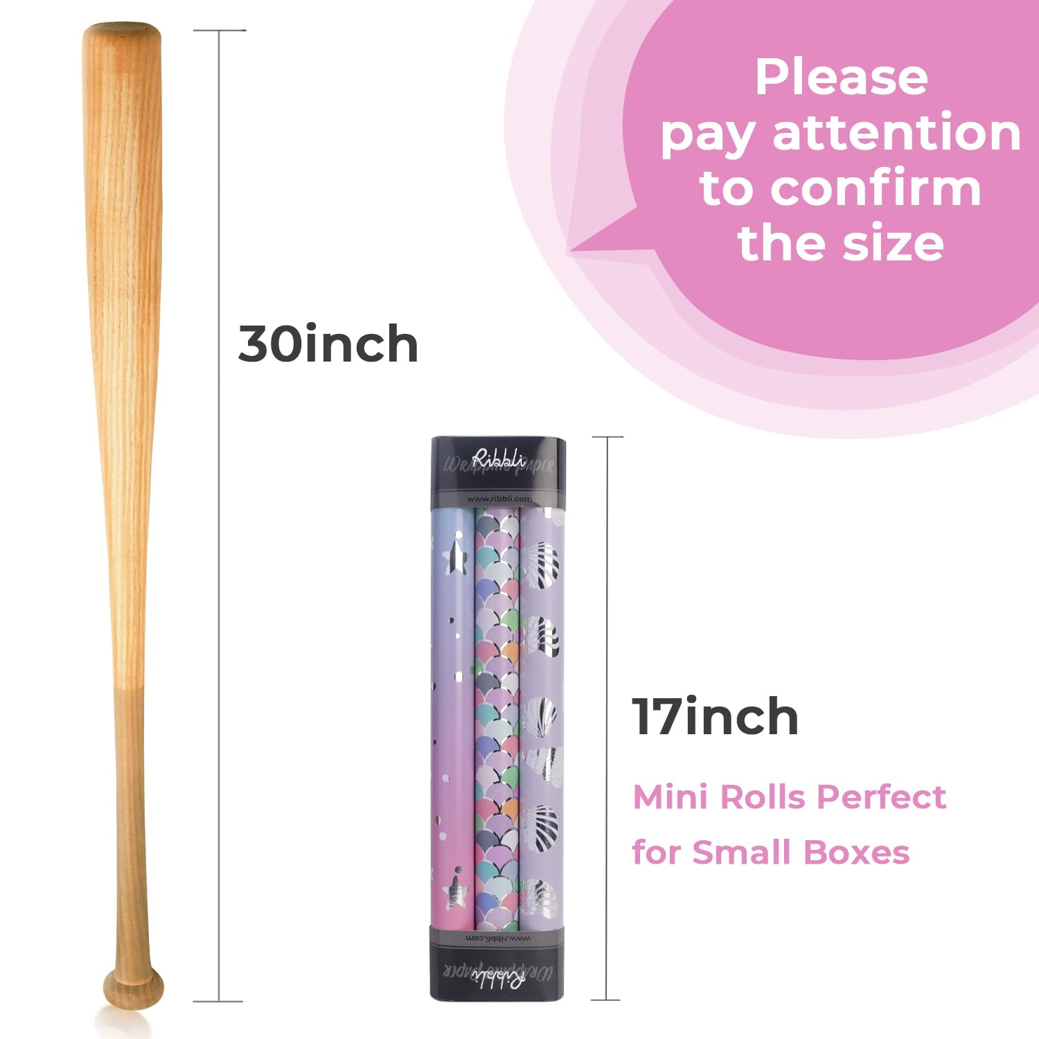 Mermaid Scale Scallop Birthday Wrapping Paper 3 Rolls Pink And Lavender Purple Mermaid Wrapping Paper For Girls- Mini Roll 17 Inch X 120 Inch(10Feet) Per Roll