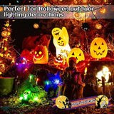Extension Cord Outdoor With Multiple Outlets - Christmas Waterproof 1 To 3 Power Splitter, Ul Certified, 15A/1500W/16Awg/3C Power Cables Plugs For Decoration Lights, Max 13Ft (Combined 25Ft), Green