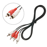(2 Pcs) RCA Stereo Audio Cable, 2-RCA Male to 2-RCA Male (5 FT), Stereo Audio 2RCA Cord Male to Male Connector