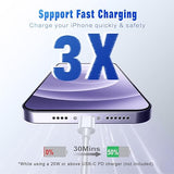 2 Pack 6FT USB C to Lightning Fast Charging Cable MFi Certified for iPhone 14 13 12 11 Pro Max XR XS SE White