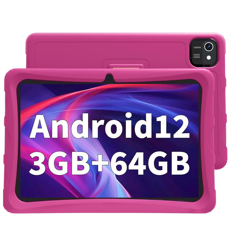 Android 12 Tablet 10.1 Inch Tablet For Kids With Case, 3Gb Ram 64Gb Rom 512Gb