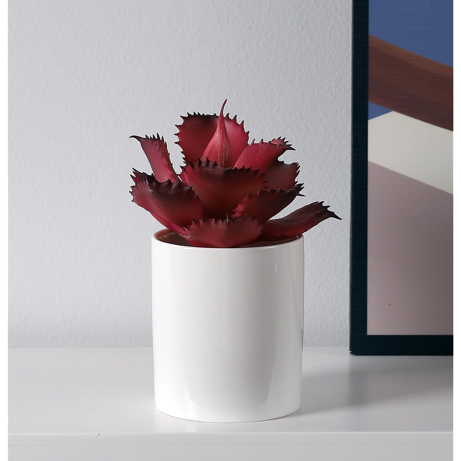 Artificial Succulent Plant 5.15 Inch Faux Succulents Agave Potatorum Flower Arrangement Craft Wall Diy Materials,Pack Of 2 (Rose)