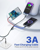 3 in 1 Multi Charging Cable Nylon Braided Fast Charging USB Cord with USB C Lightning Micro USB for iPhone Samsung iPad