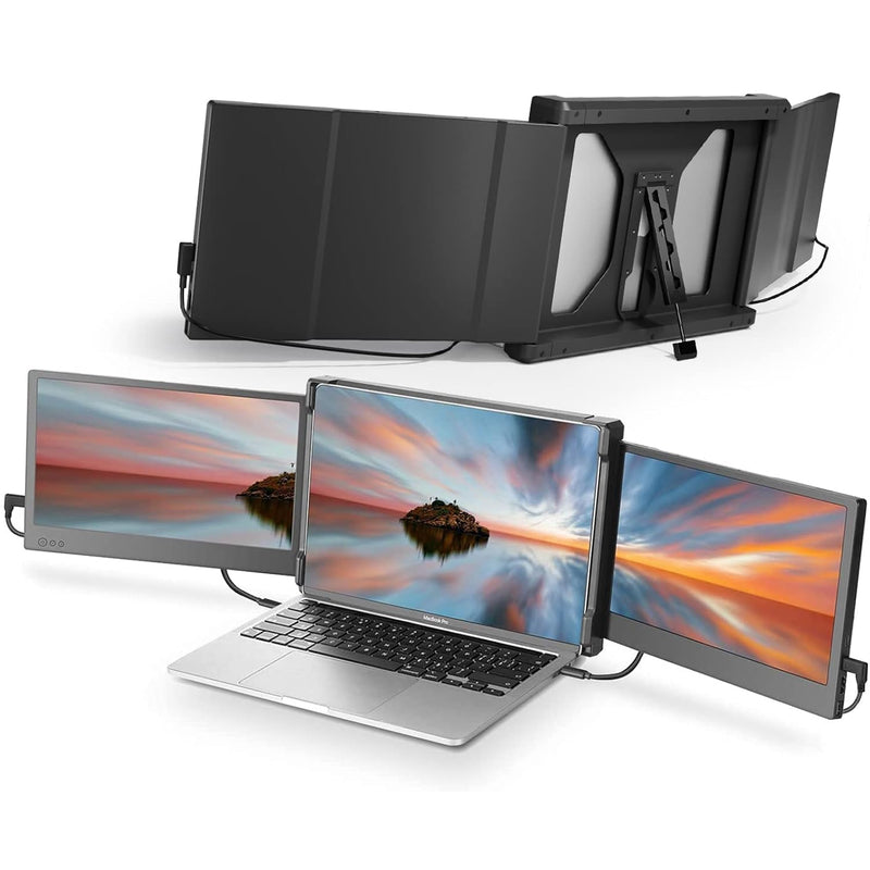 Portable Monitor For Laptop, 12” Full Hd Ips Display, Dual Triple Monitor Scre