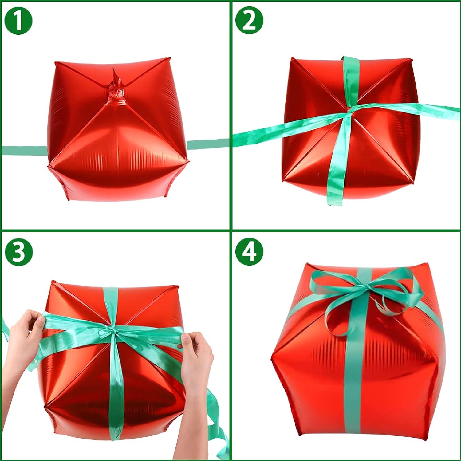 30Pcs Christmas Balloons Decoration Set, Candy Cane Gift Box Mylar Foil Balloons For Christmas New Year Candies Xmas Theme Party Decorations