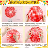 18pc Red Picnic Party Décor Set – Banner, Fans, Lanterns & Tablecloth for BBQ Events