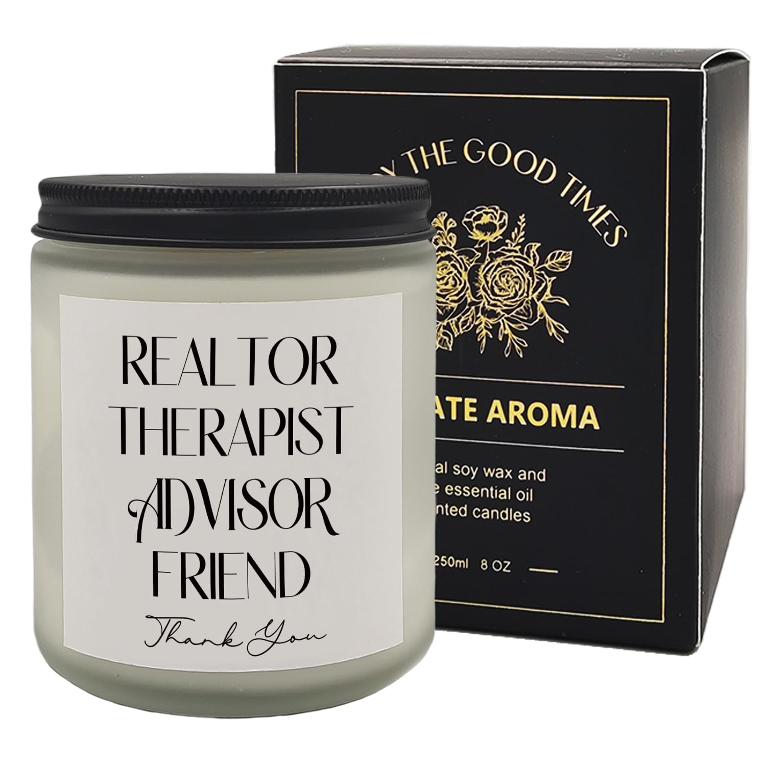 Realtor Gifts Scented Candles - Thank You Candle, Thank You Gift For Realtor Lavender Candle 8Oz, For Women, Closing Gifts For Realtor, For Real Estate Agents