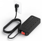8 Outlet Surge Protector Power Strip 1 USB C 3 USB A 5FT Cord 20W
