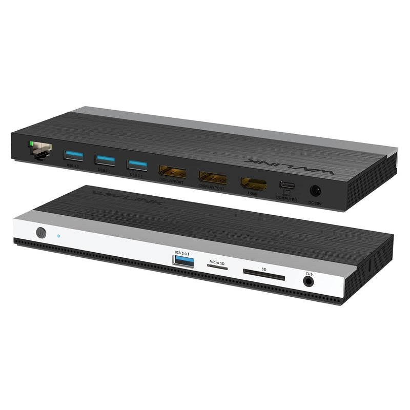 WAVLINK USB C Docking Station,13 in 1 USB-C Hub Multiport Triple Display Adapt