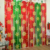 Red Green Foil Fringe Curtains for Christmas and New Year Party Backdrop
