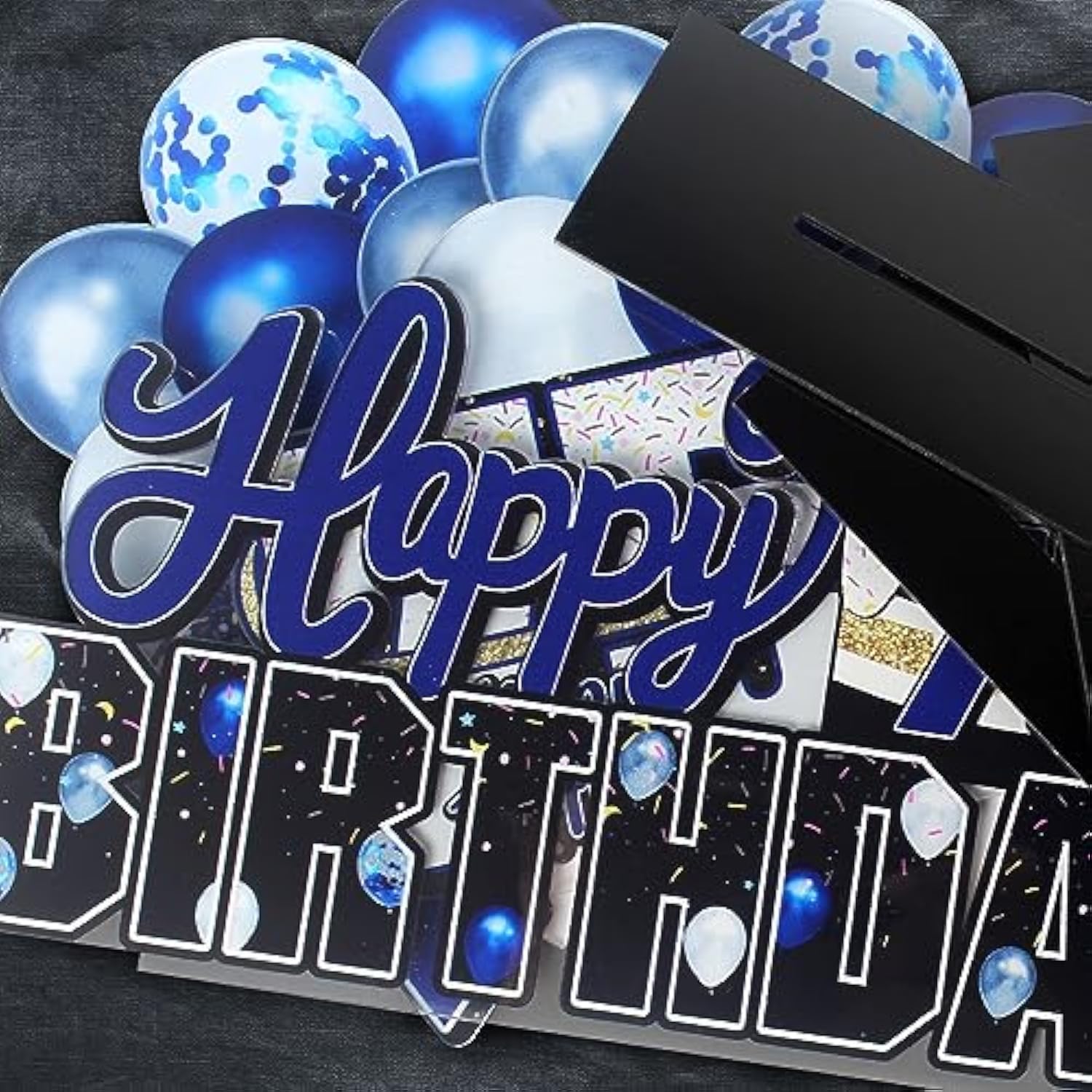 Happy 60Th Birthday Blue Acrylic Table Topper Centerpieces Set - Cheers To Sixty Years Old Birthday 60Th Bday Party Gift Decorations.