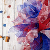 2 Rolls Red Mesh Ribbon,10 Inch X 30 Feet(10Yard) Each Roll,Metallic R