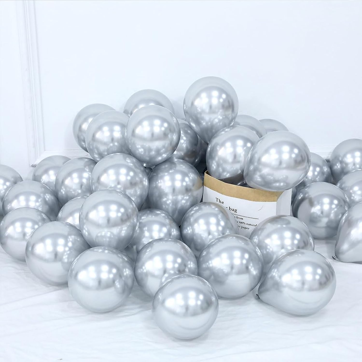 White Snowflake Balloon Garland Arch Kit-Snowflake Balloon With Silver White Latex Balloons Set For Winter Wonderland Holiday Christmas Baby Shower Snow Princess Birthday Party Decorations