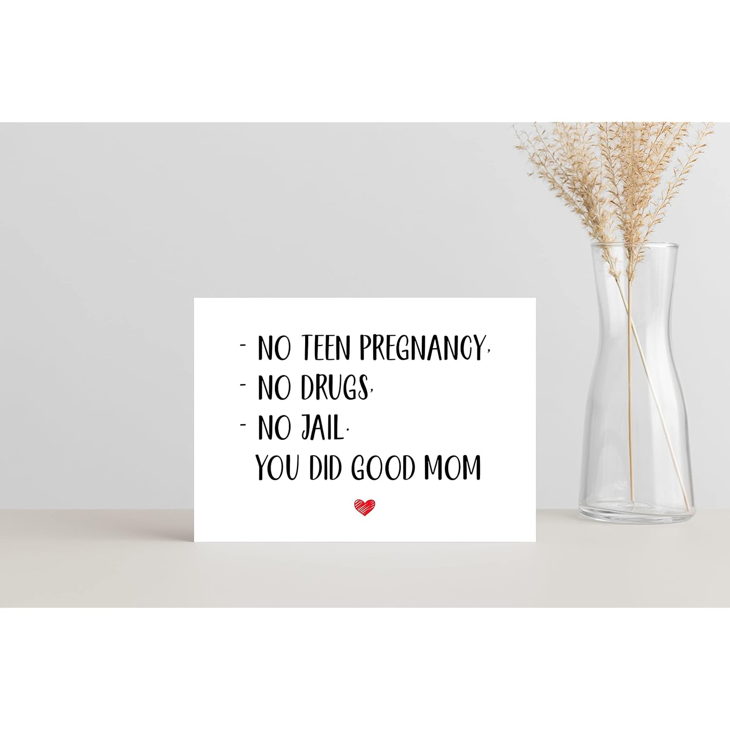 Funny Mother'S Day Card For Mom - Mother'S Day Card - Mother Gift - No Teen Pregnancy - No Drugs - No Jail. You Did Good Mom.