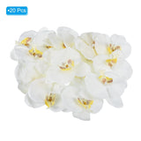 3.9" Artificial Orchid Flower Heads, 20 Pack Silk Phalaenopsis Fake Butterfly Orchid Heads For Wedding Floral Bouquet Decor Diy Craft Making, White