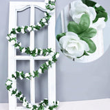 Fake Flowers - 4Pcs 32.8 Ft Artificial Rose Vine Flower Plants Hanging Rose Ivy For Home Hotel Office Wedding Party Garden Craft Art Décor (White)