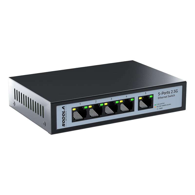 5 Port 2.5G Ethernet Switch,|5 X 2.5Gbase-T Ports,45Gbps Switching Capacity, P