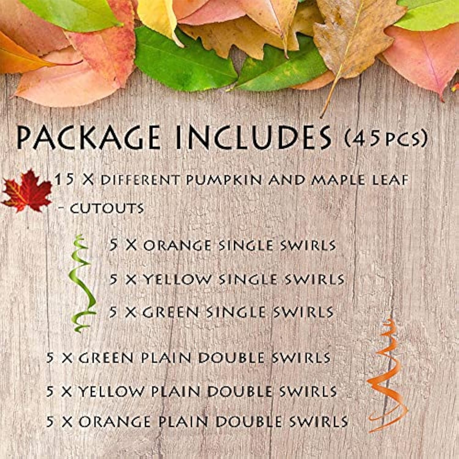 Thanksgiving Swirls For Hanging Fall Decororations - 45 Pcs Pumpkin Maple Leaves Foil Hanging Autumn Decorations For Home Office School Thanksgiving Autumn Harvest Ceiling Streamers Party